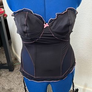 Black corset with garters